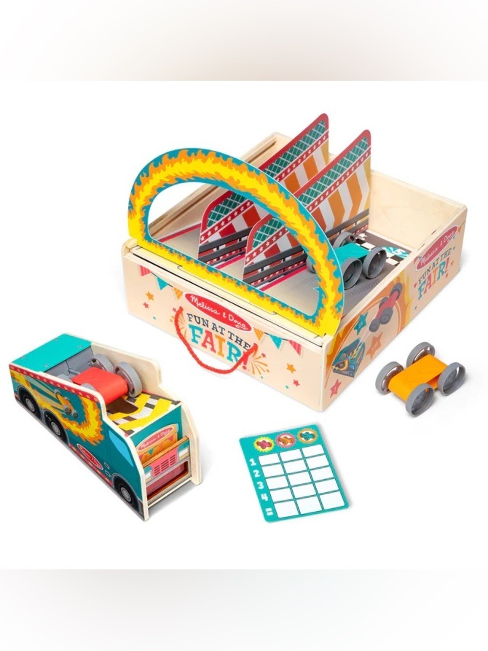 Melissa & Doug Fun at the Fair Stunt Cars Play Set New NWT